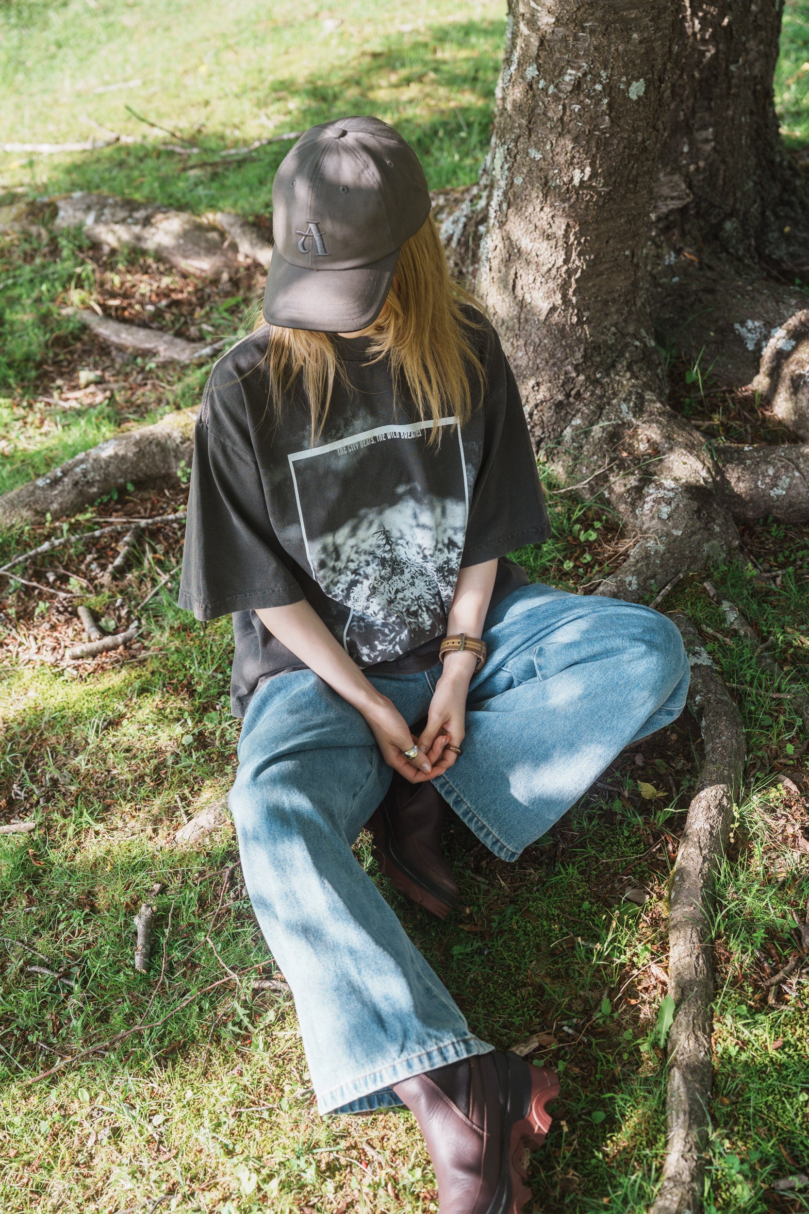 森の苔 T-shirt（Gray）