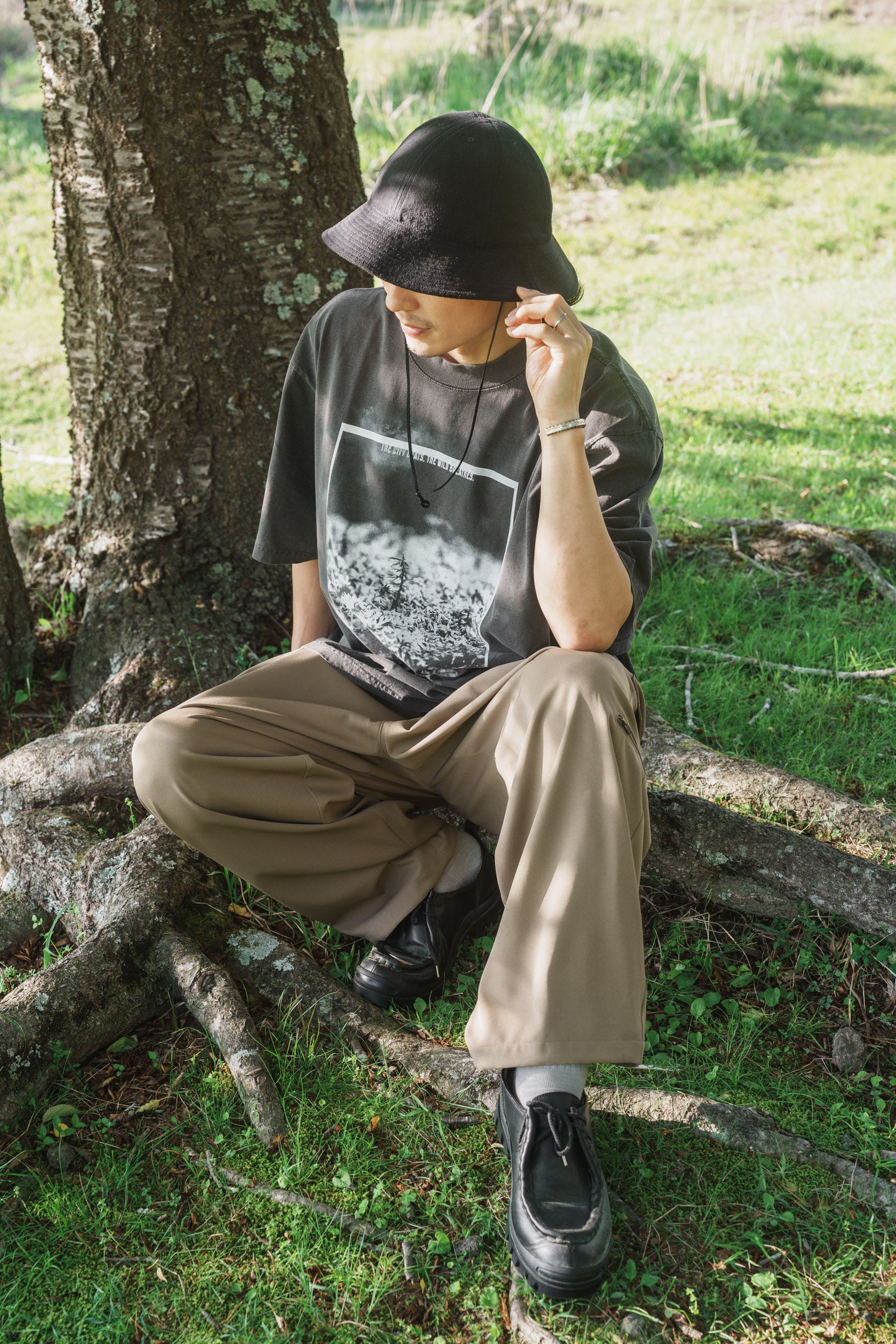 森の苔 T-shirt（Gray）