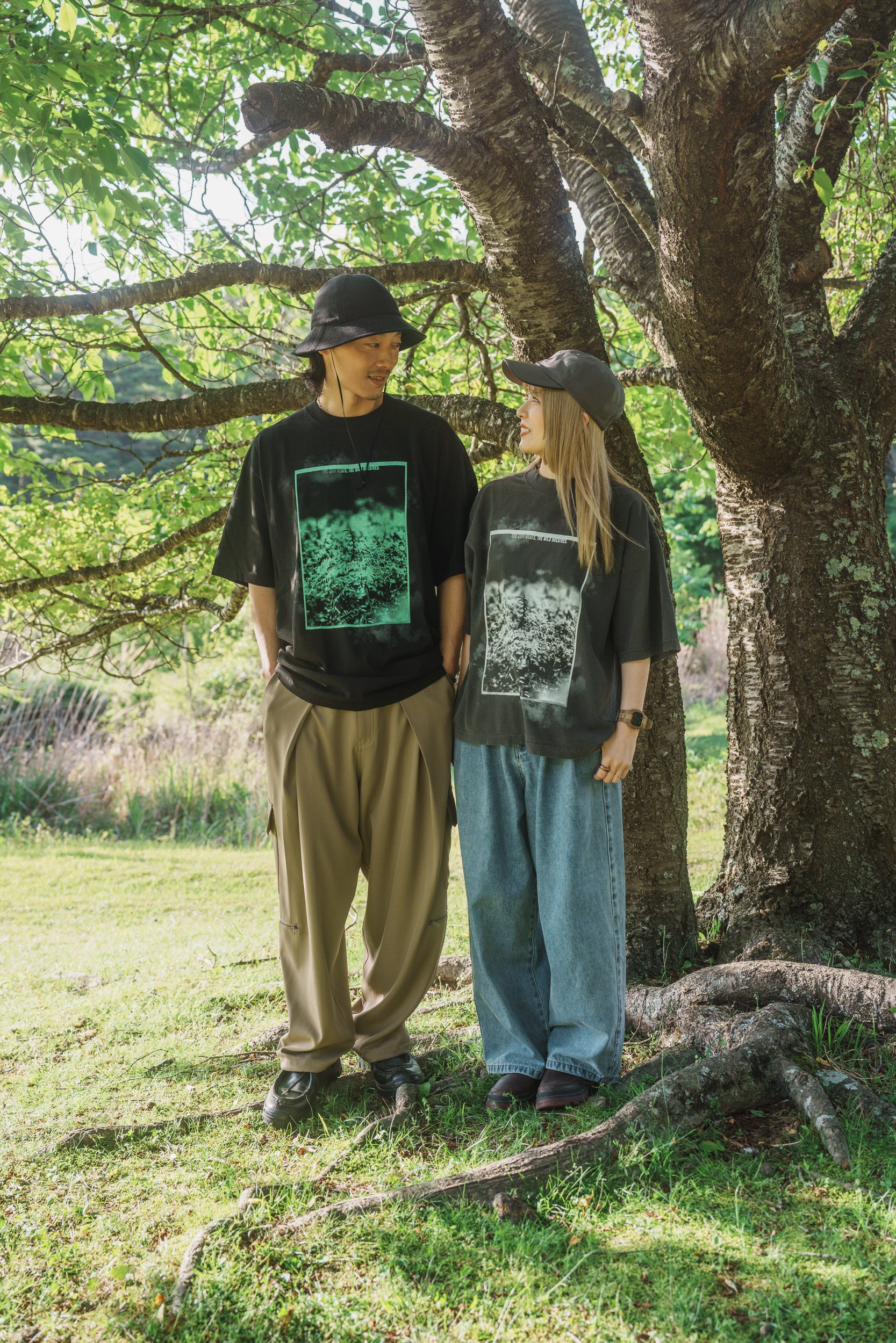 森の苔 T-shirt（Black）