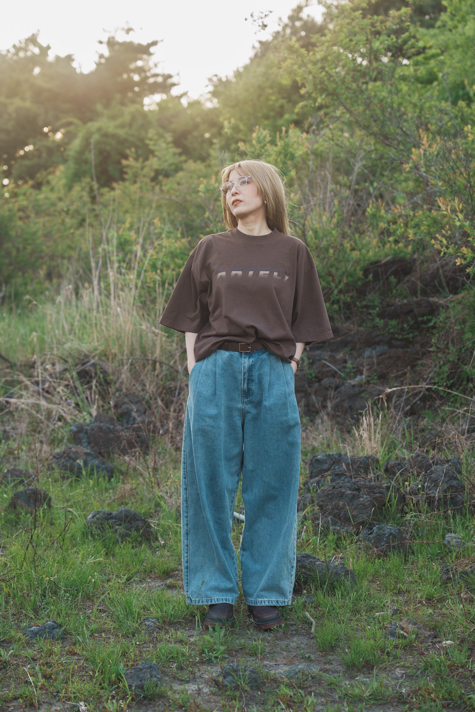 Tack Wide Denim Pants