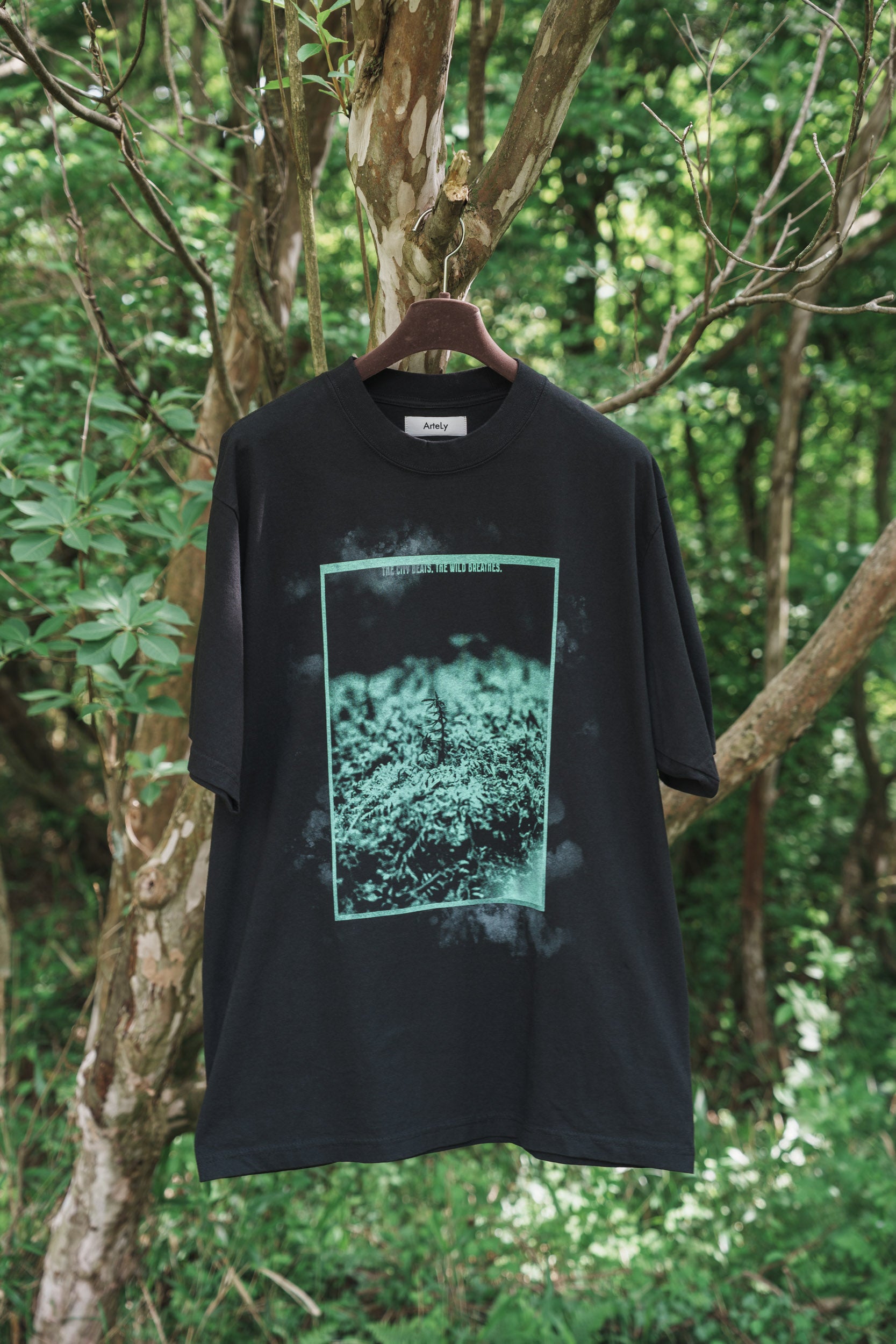 森の苔 T-shirt（Black）