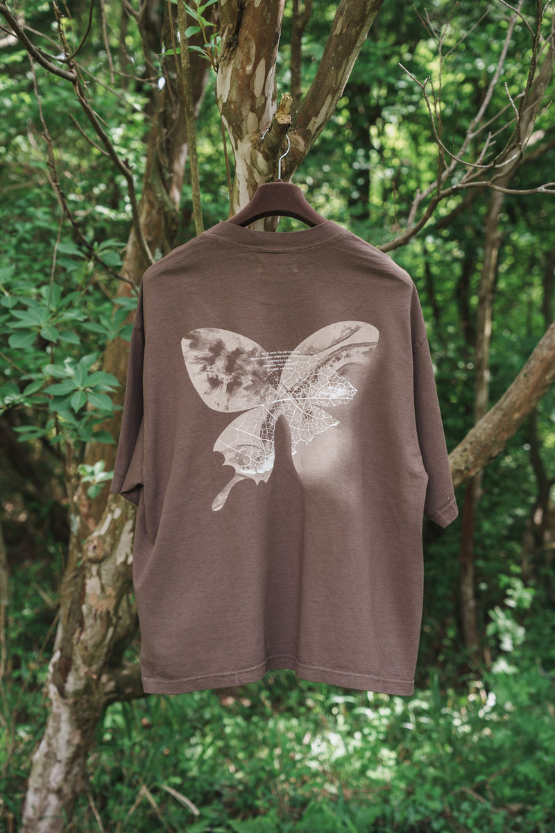 森の蝶 T-shirt（Brown）
