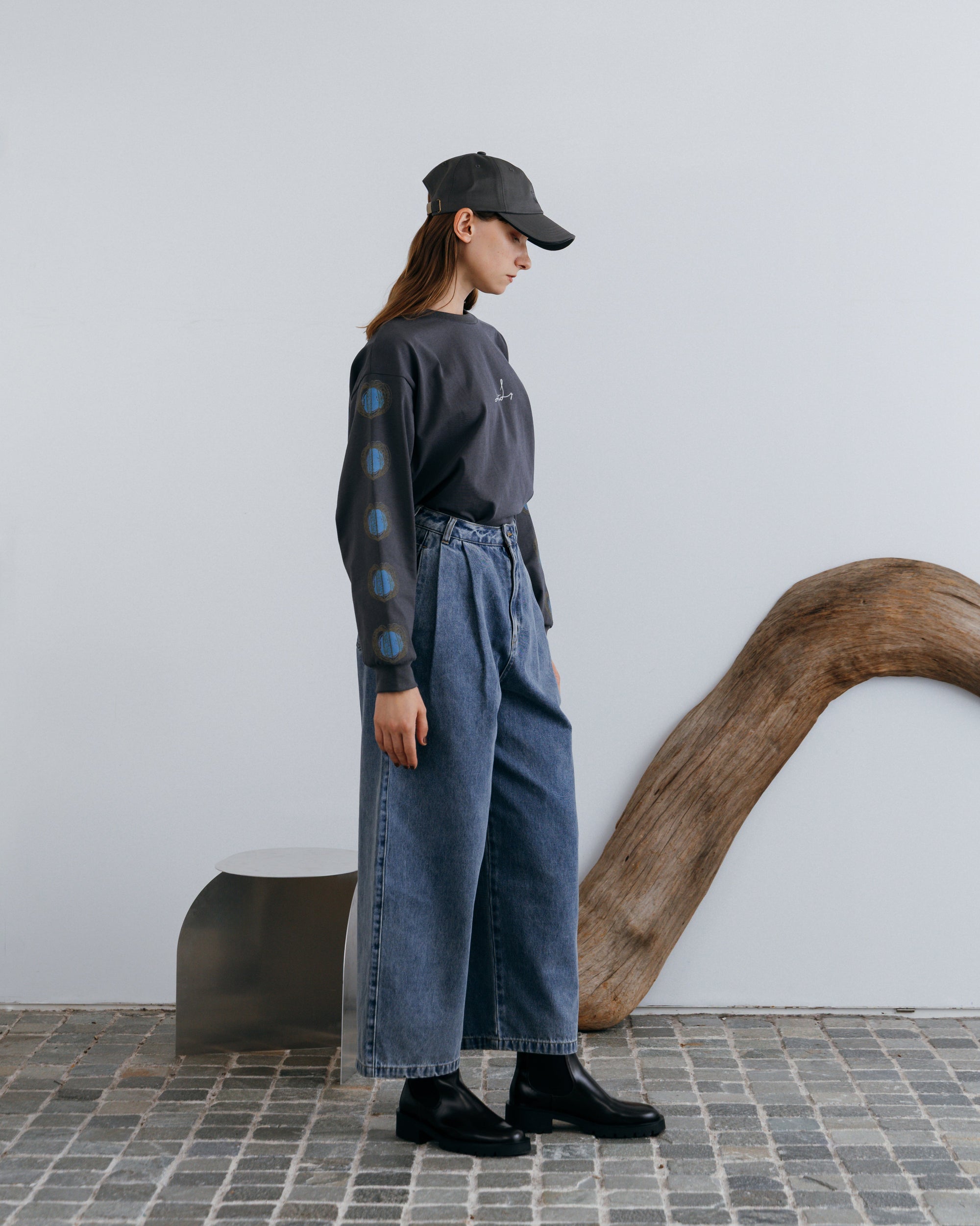 Tack Wide Denim Pants