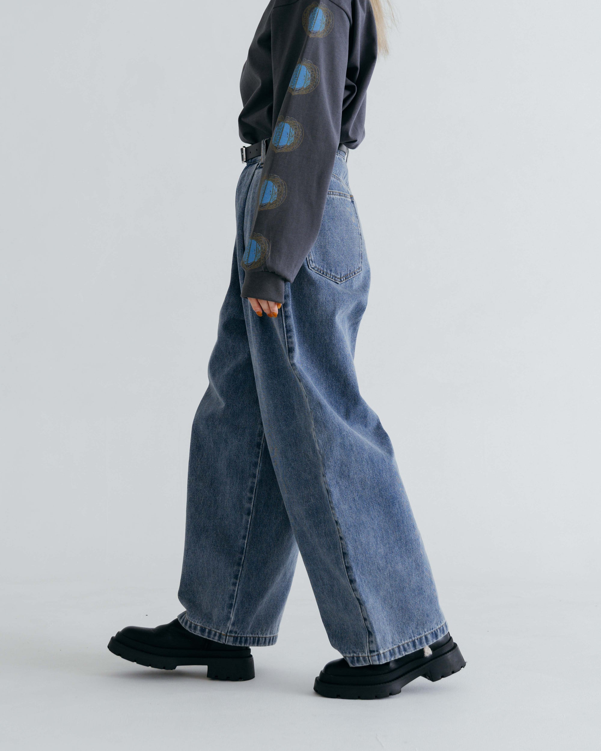 Tack Wide Denim Pants