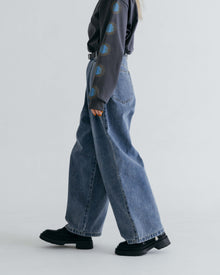 Tack Wide Denim Pants